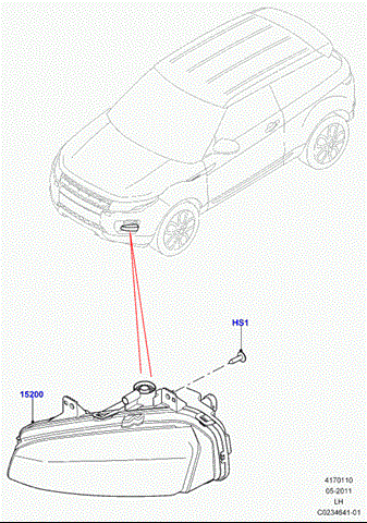 Права протитуманні фари LR026089 LAND ROVER