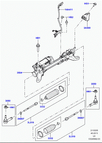Sidem landrover наконечник рульової тяги лів,/прав,range rover iv,sport 12- LR033534
