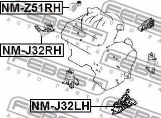 Подушка двигуна права (гідравлічна) NMJ32RH