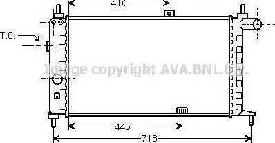 Ava opel радіатор охолодження двиг. kadett e diesel harri 84 (630x322x23) OL2066
