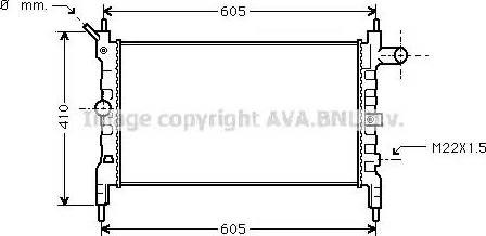 Ava opel радіатор охолодження astra f 1.4/1.6 OLA2023