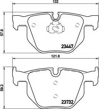 Колодки гальмівні задні, дискові P06056 BREMBO
