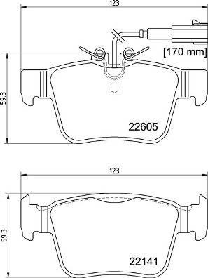 Комплект задніх колодок P23180 BREMBO