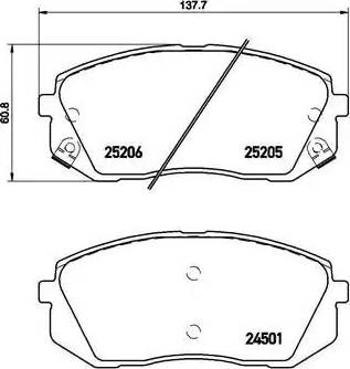 Колодки гальмівні передні, дискові P30056 BREMBO