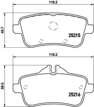 Колодки гальмові задні, дискові P50099 BREMBO