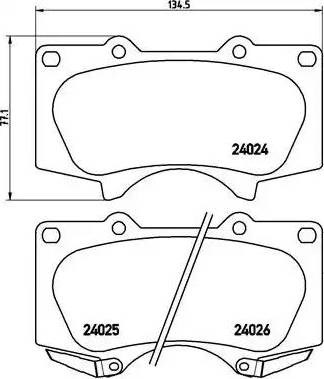 Колодки гальмівні передні, дискові P83102 BREMBO