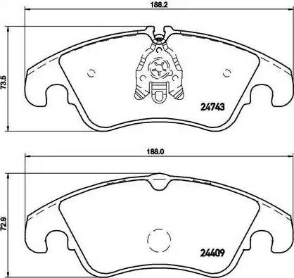 Колодки гальмівні передні, дискові P85098 BREMBO