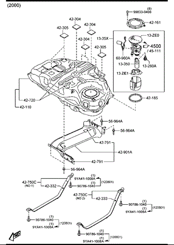 Фільтр тонкого очищення палива PE0113ZE0 MAZDA