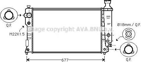 Радіатор охолодження двигуна PEA2125 AVA