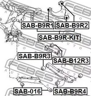 Сайлентблок верхнього важеля SABB9RKIT FEBEST