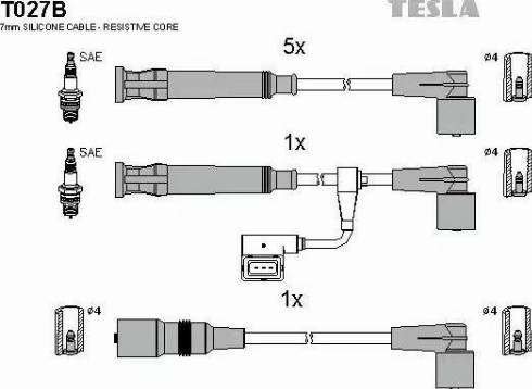 Комплект кабелiв запалювання T027B