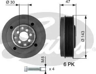 Шків колінчастого вала TVD1014A GATES