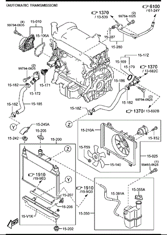 Помпа водяна, (насос) охолодження ZJ0115010C MAZDA