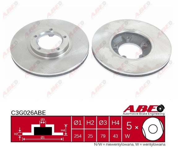 Диск переднього гальма C3G026ABE ABE