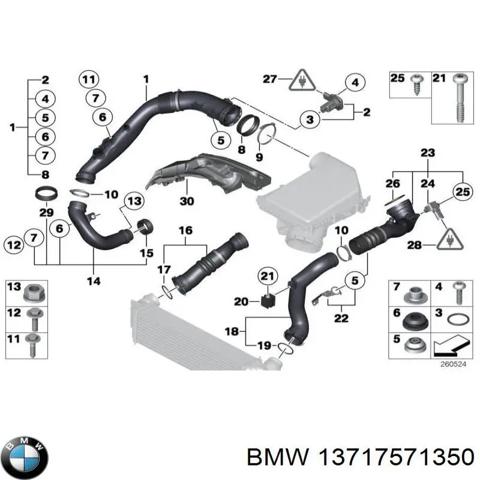 Шланг/патрубок интеркуллера 13717571350 BMW