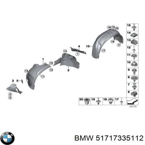 Підкрилок переднього крила, правий передній 51717335112 BMW