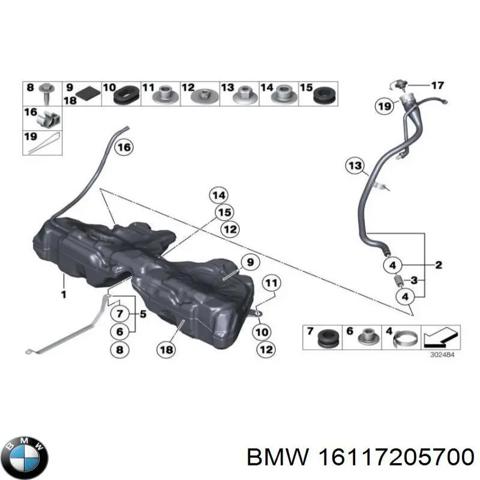 Шланг заливної горловини, паливного бака 16117205700 BMW