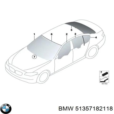Скло задніх дверей, правих 51357182118 BMW