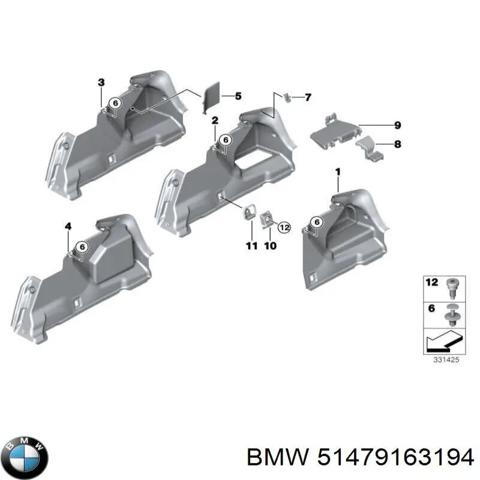 Облицювання багажного відсіку, праве 51479163194 BMW