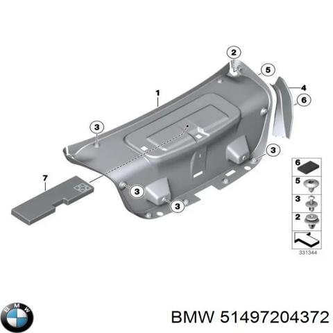 Обшивка-облицювання третин дверей 51497204372 BMW