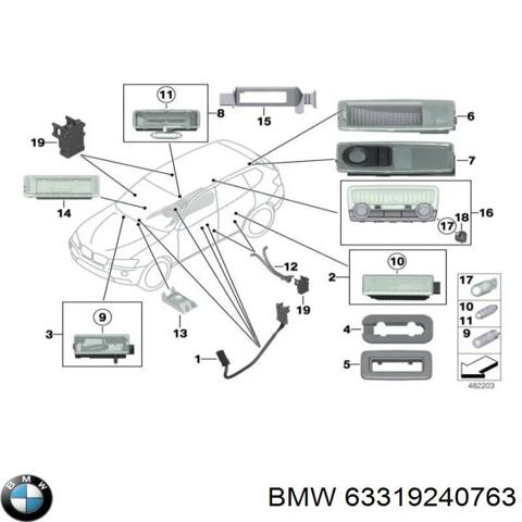 Плафон освітлення салону/кабіни 63319240763 BMW