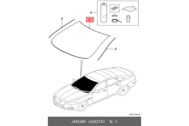 Автоскло C2D32761 JAGUAR