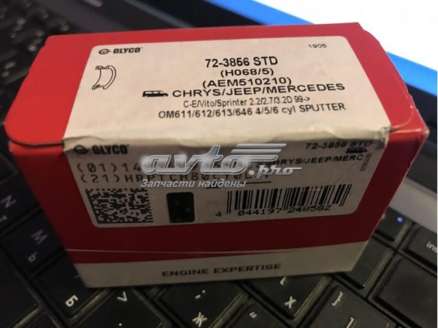 Вкладиші коленвала, корінні, комплект, стандарт (STD) 723856STD GLYCO