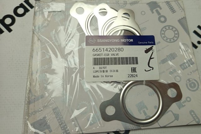 Прокладка EGR-клапана рециркуляції 6651420280 SSANG YONG