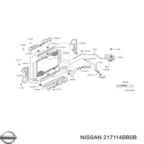 Розширювальний бачок охолодження 217114BB0B NISSAN