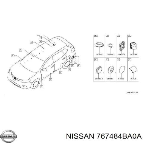 Підкрилок задній правий 767484BA0A NISSAN