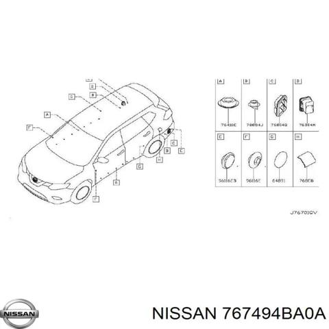 Підкрилок задній лівий 767494BA0A NISSAN
