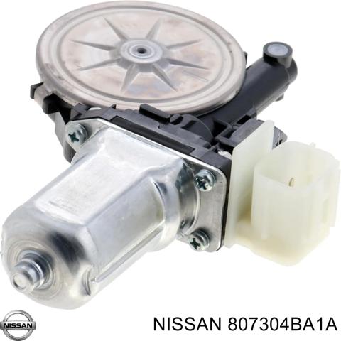 Мотор склопідйомника дверей передніх, лівих 807304BA1A NISSAN