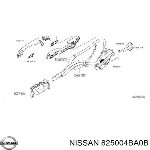 Замок задньої дверї, правої 825004BA0B NISSAN