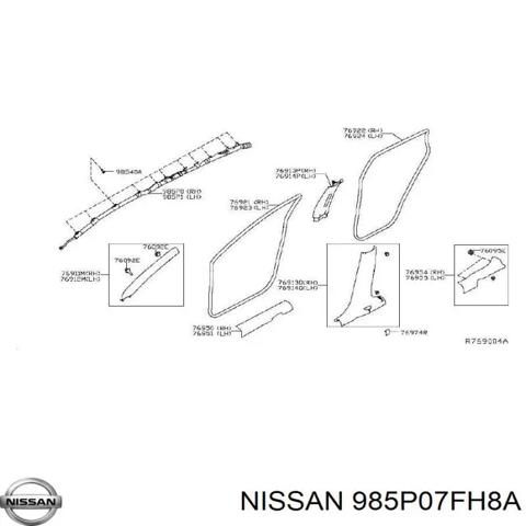Подушка безпеки, бічна, права, AIRBAG 985P07FH8A NISSAN