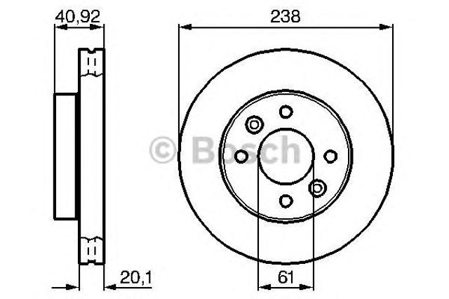 Диск переднього гальма 0986478276 BOSCH