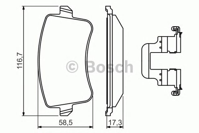 Комплект задніх колодок 0986494637 BOSCH