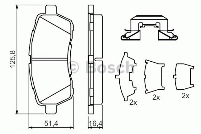 Тормозні колодки 0986494652 BOSCH