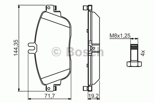 Колодки гальмівні дискові комплект 0986494662 BOSCH
