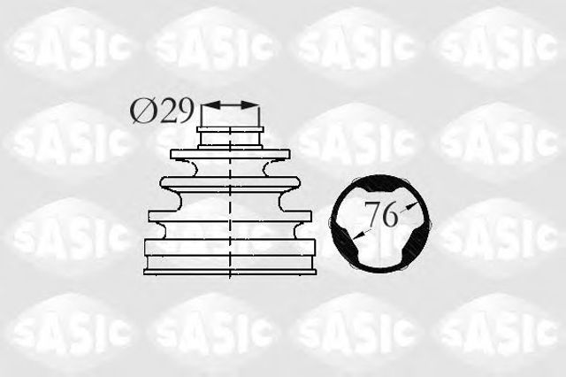 Пильник гранати внутрішній, передній півосі 2873883 SASIC