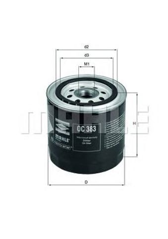 Фільтр масляний ДВЗ OC383 MAHLE