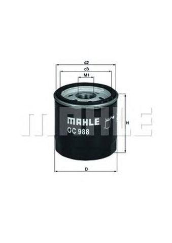 Маслофільтр OC988 MAHLE