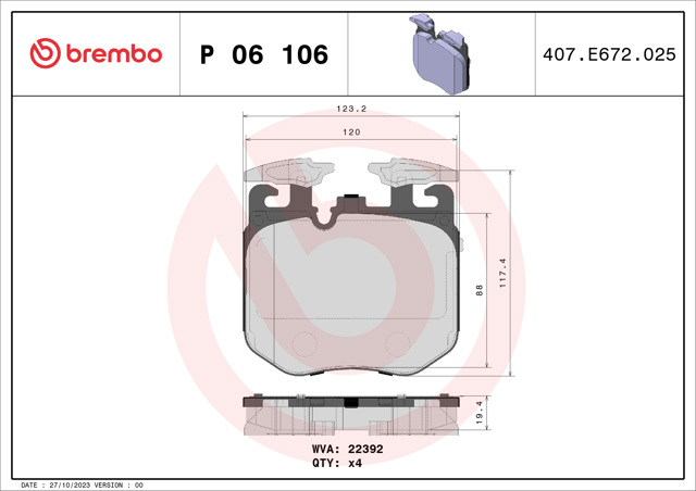Дискові гальма P06106 BREMBO