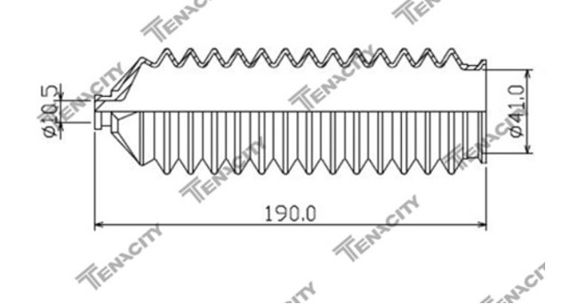 Пильник рульової рейки ASRMA1003 TENACITY