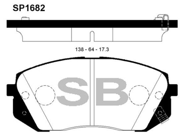 Колодки гальмівні передні, дискові SP1682 SANGSIN