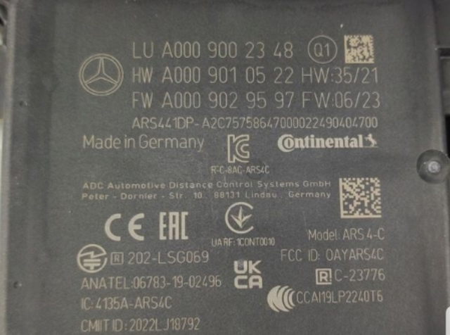 Радарний датчик дистанції A0009002348 MERCEDES