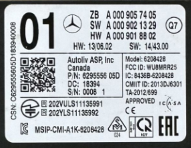 Радар зміни смуги руху A0009057405 MERCEDES