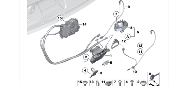 Лічинка замка багажника (двері 3/5-х задніх) 51247226794 BMW