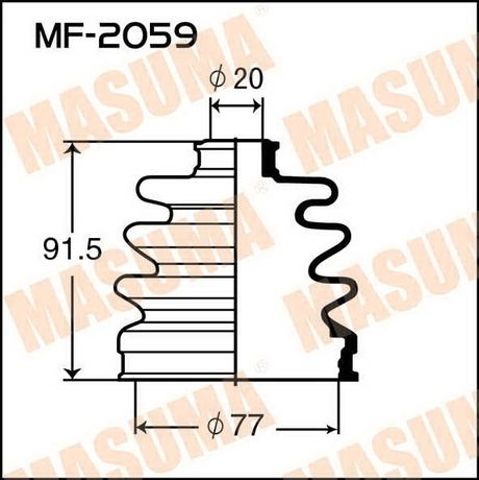 Пильник ШРКШ зовнішній, передній півосі MF2059 MASUMA