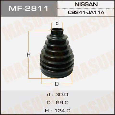 Пильник ШРКШ зовнішній, передній півосі MF2811 MASUMA