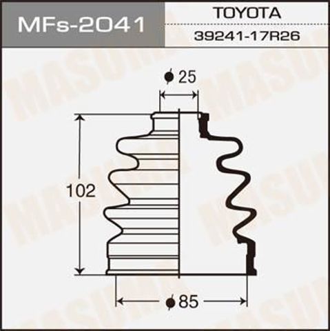 Пильник шарніра приводу MFS2041 MASUMA